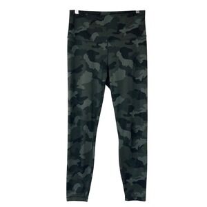 Yogalicious Lux Womens High Rise Camo Leggings Green Black Size Medium Stretch